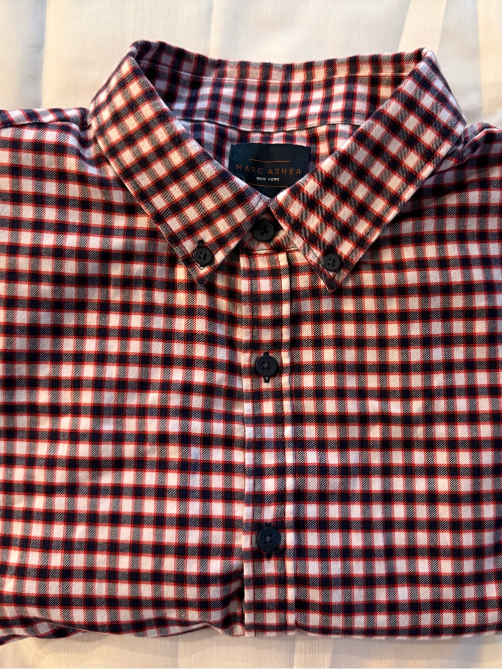 Marc Asher Men's Red and Black Check Button-Down Shirt